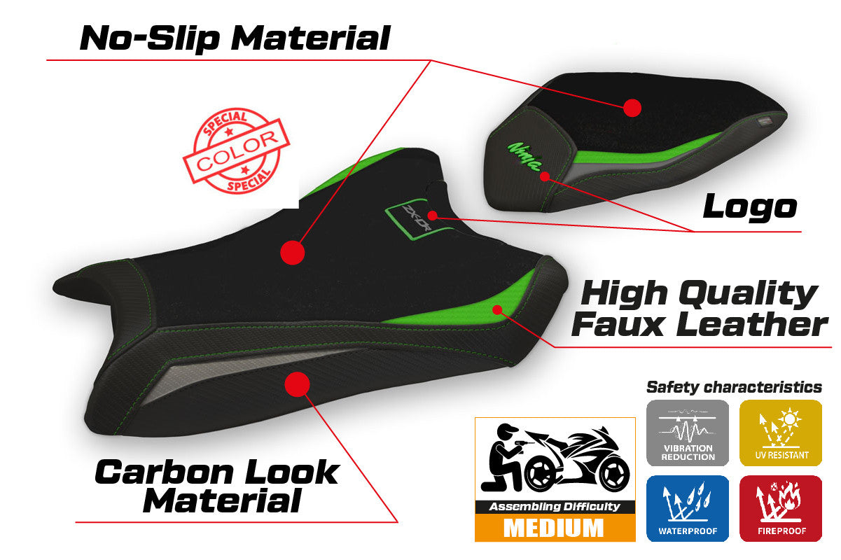Seat cover compatible - Kawasaki Ninja ZX 10 R 2016 - 2020 - mod Alcains Special Color