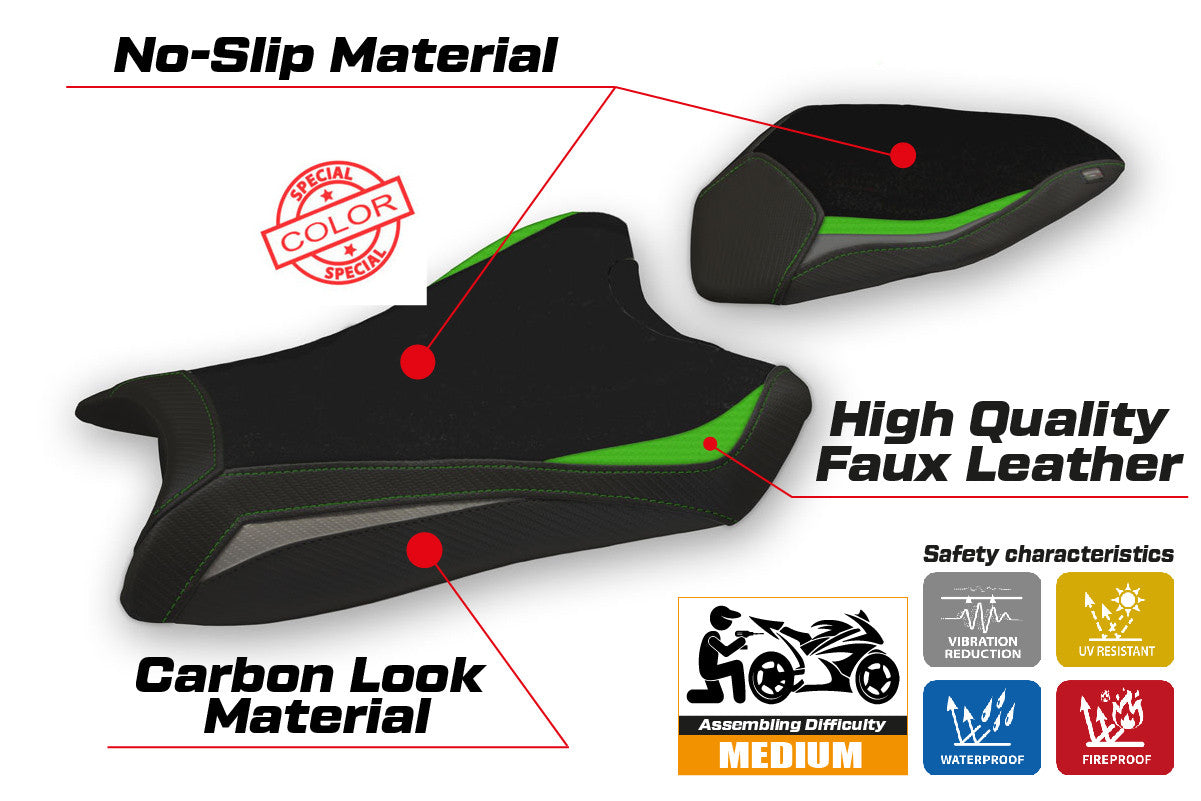 Seat cover compatible - Kawasaki Ninja ZX 10 R 2016 - 2020 - mod Alcains Special Color