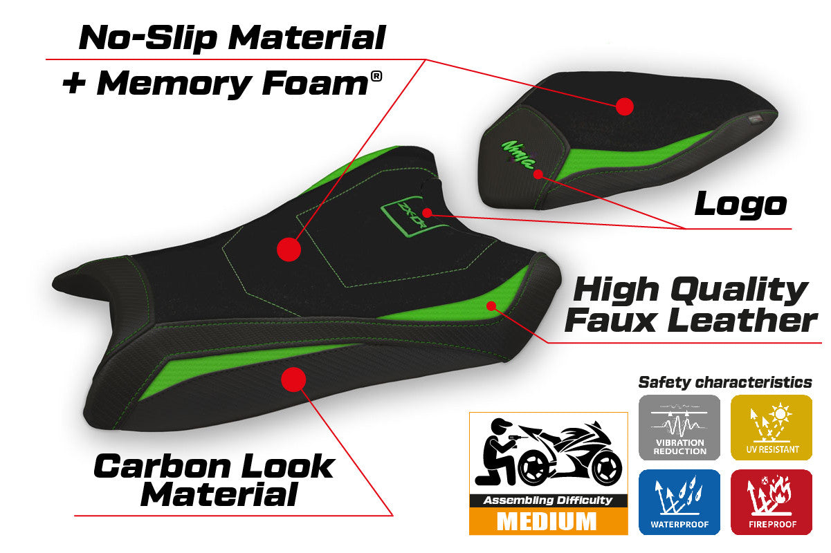Seat cover compatible - Kawasaki Ninja ZX 10 R 2016 - 2020 - mod Hervas Comfort System