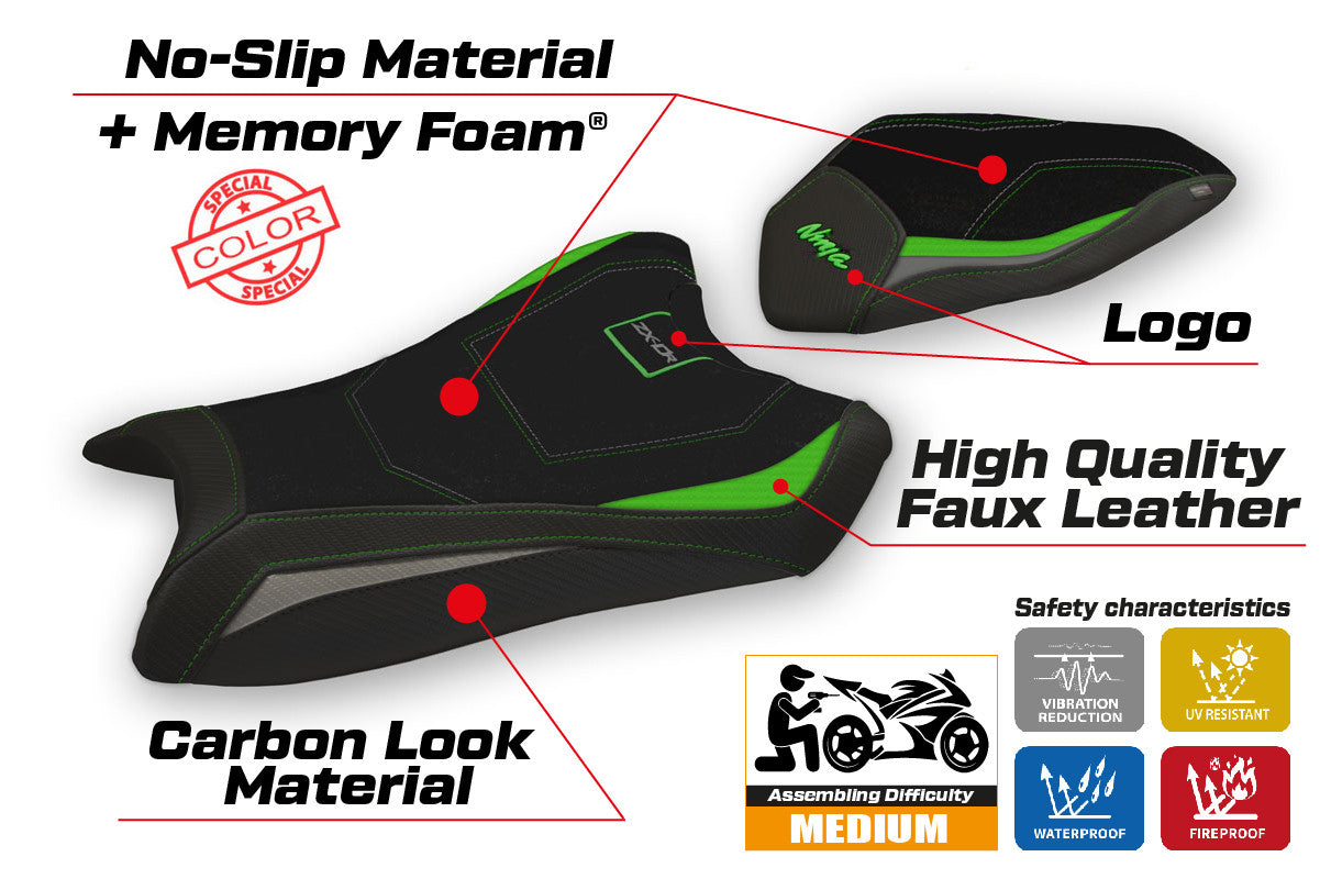 Seat cover compatible - Kawasaki Ninja ZX 10 R 2016 - 2020 - mod Hervas Special Color Comfort System