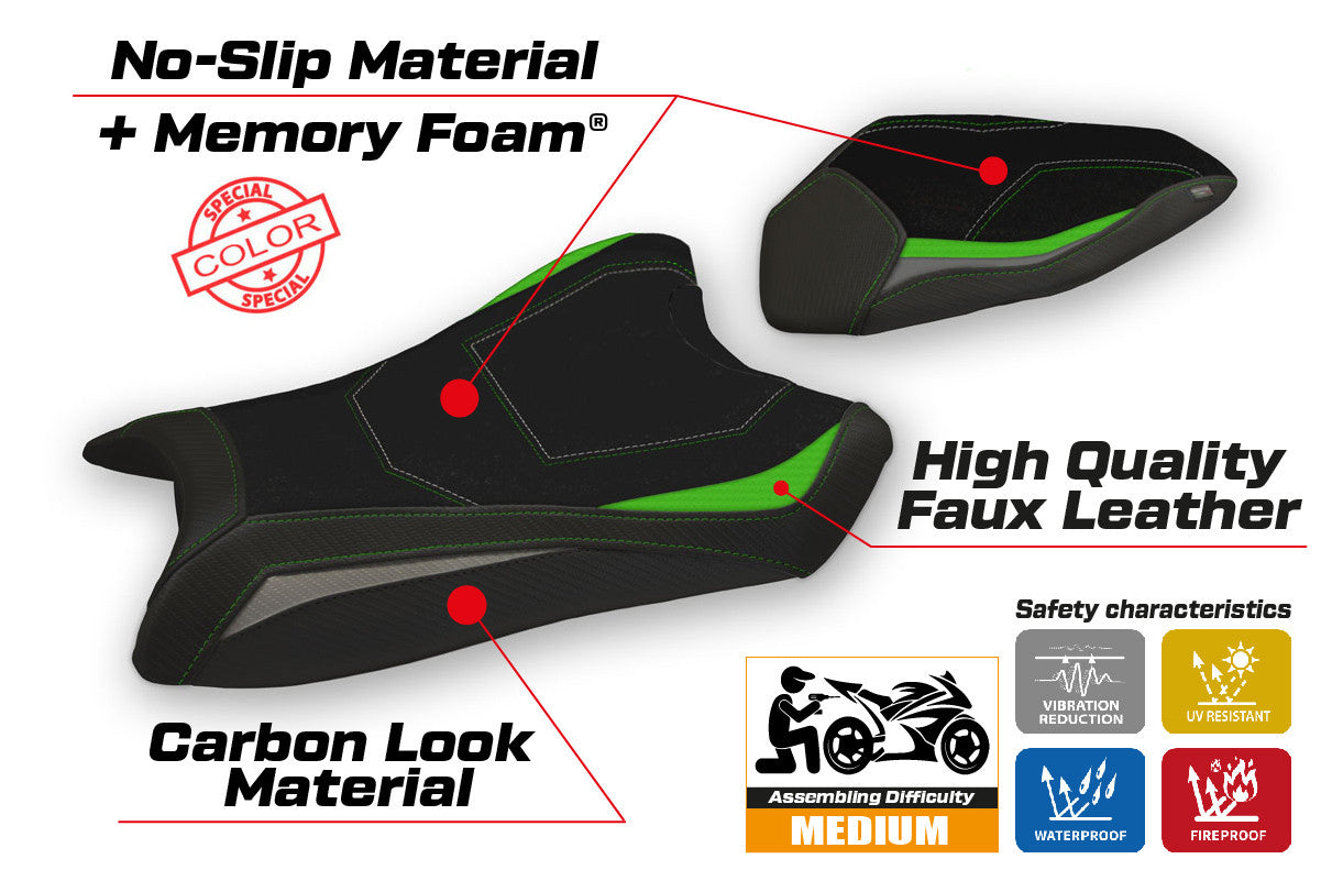 Seat cover compatible - Kawasaki Ninja ZX 10 R 2016 - 2020 - mod Hervas Special Color Comfort System
