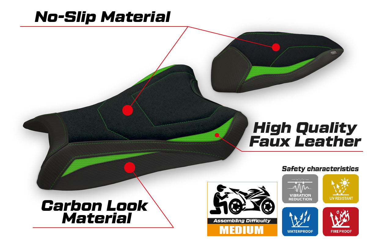 Seat cover compatible - Kawasaki Ninja ZX 10 R 2016 - 2020 - mod Monroy Ultragrip