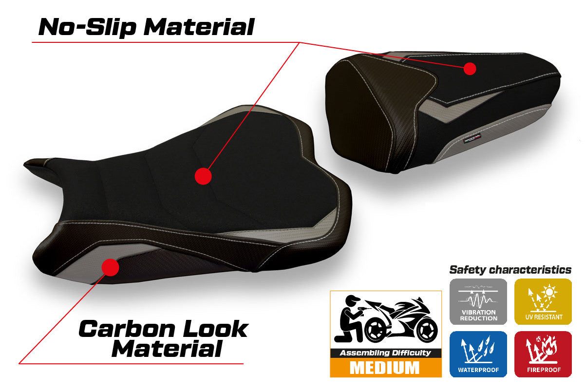 Seat cover compatible - Kawasaki Ninja ZX 6 R 2009 - 2012 - mod Cracovia 2 Ultragrip