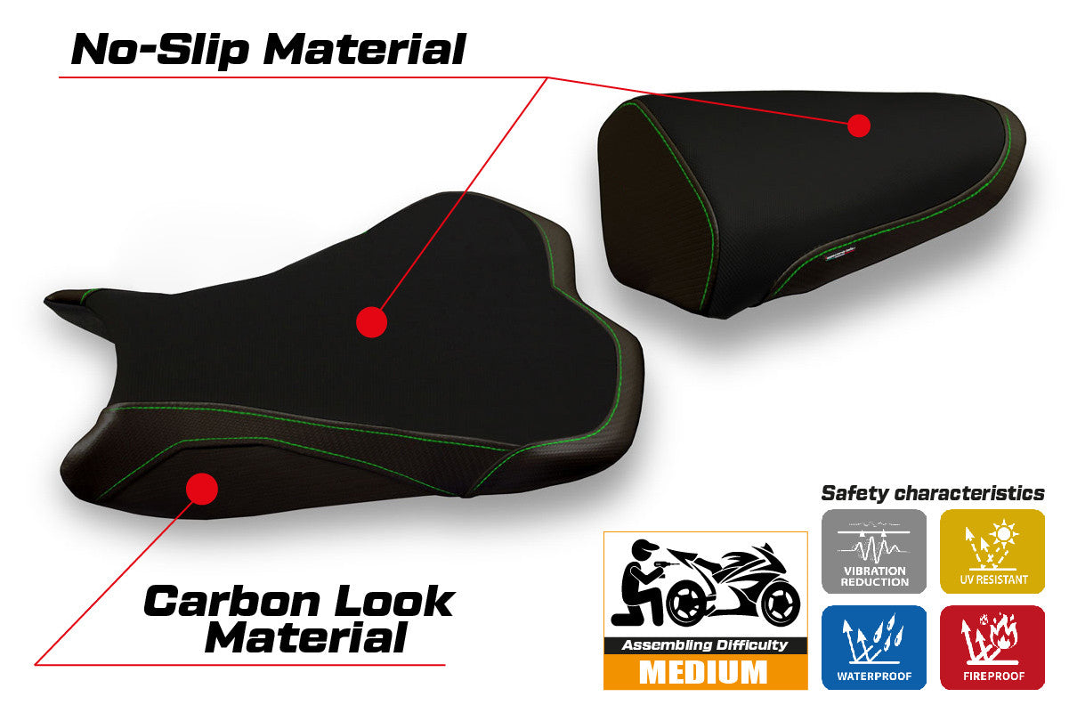 Seat cover compatible - Kawasaki Ninja ZX 6 R 2009 - 2012 - mod Medan 1