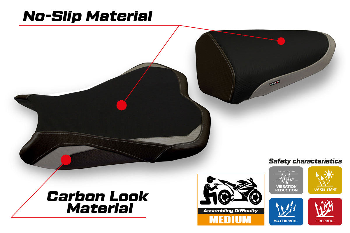 Seat cover compatible - Kawasaki Ninja ZX 6 R 2009 - 2012 - mod Medan 1