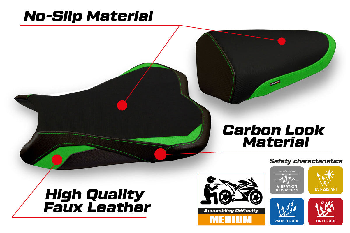 Seat cover compatible - Kawasaki Ninja ZX 6 R 2009 - 2012 - mod Medan 1