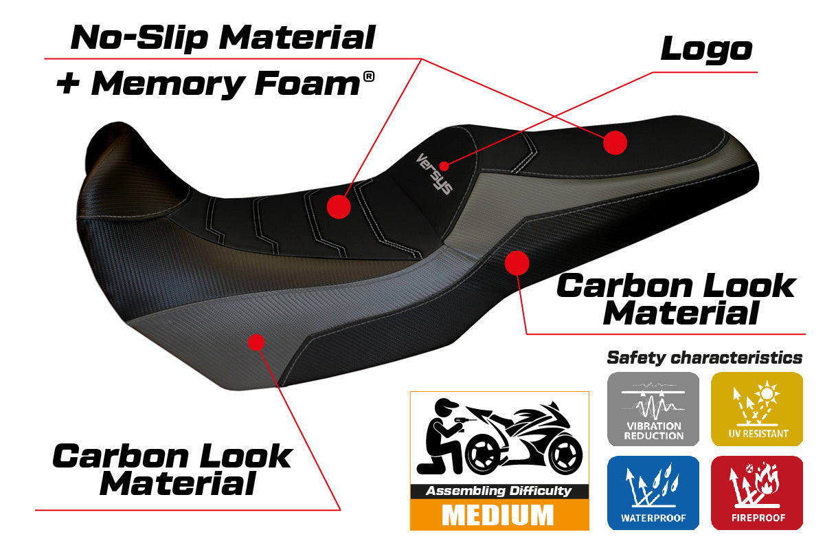 Seat cover compatible - Kawasaki Versys 1000 2011 - 2018 - mod Lampedusa Color Comfort System