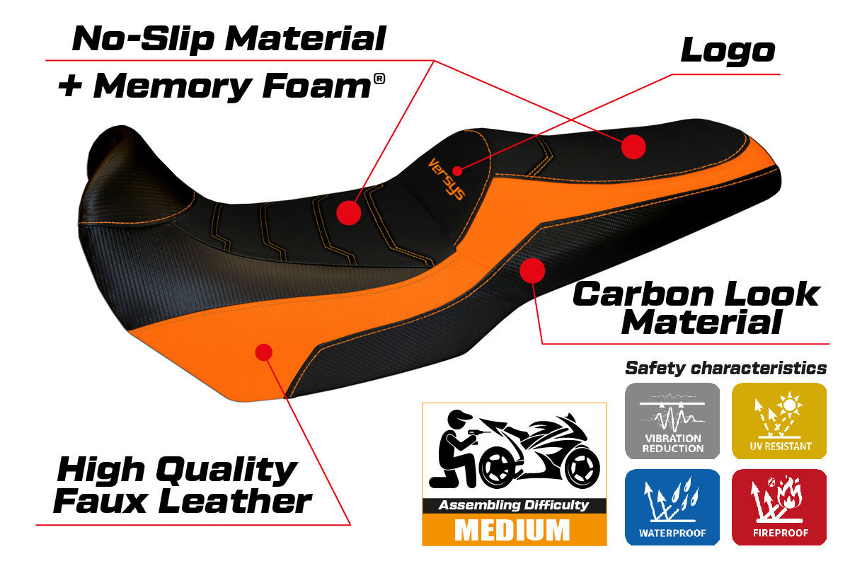 Seat cover compatible - Kawasaki Versys 1000 2011 - 2018 - mod Lampedusa Color Comfort System
