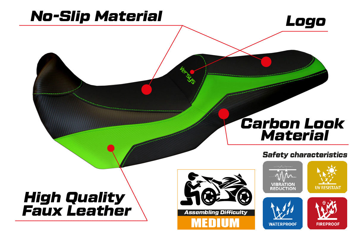 Seat cover compatible - Kawasaki Versys 1000 2011 - 2018 - mod Lampedusa color