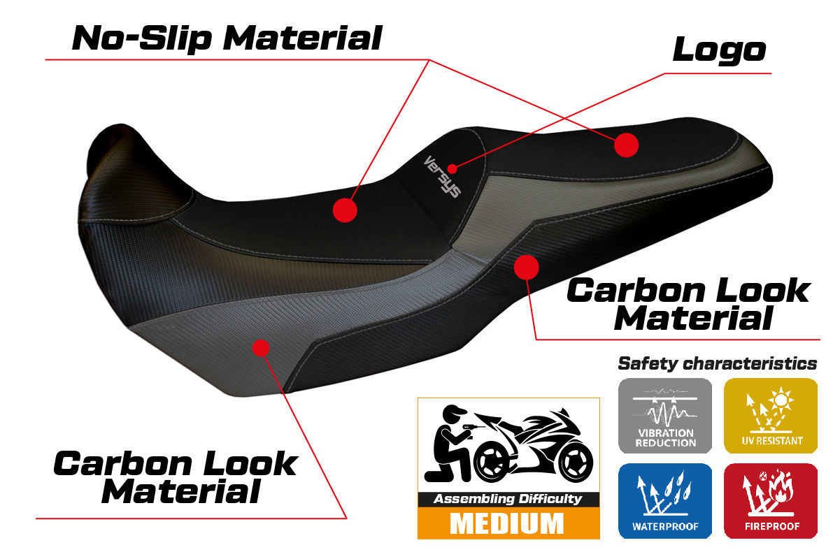 Seat cover compatible - Kawasaki Versys 1000 2011 - 2018 - mod Lampedusa color