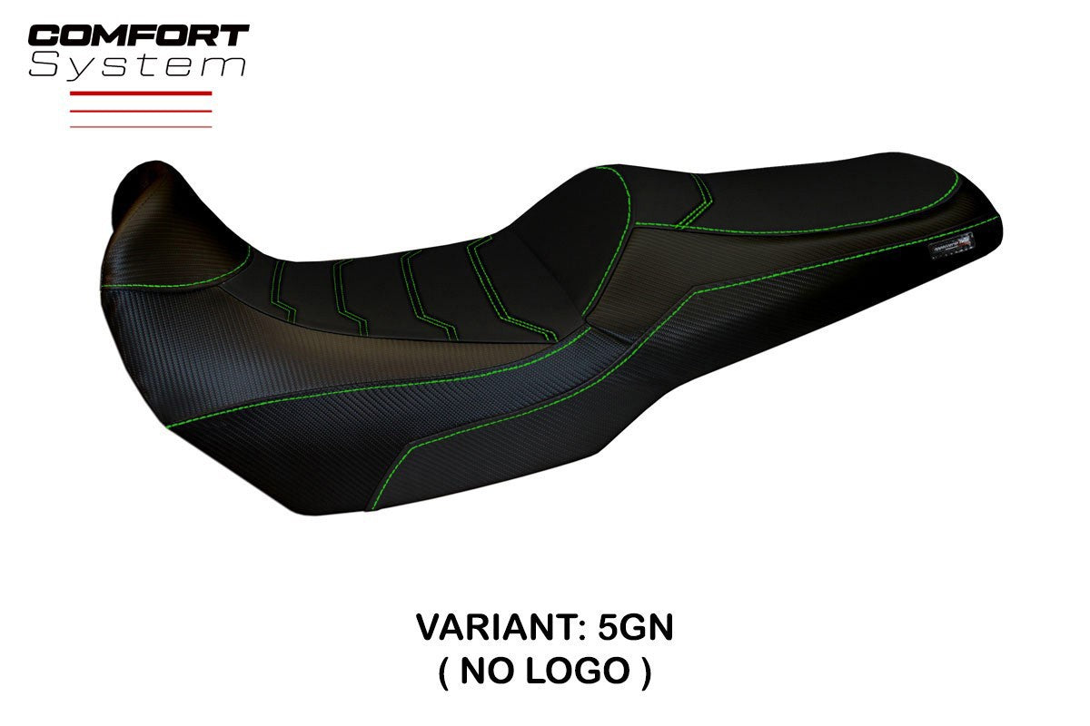Seat cover compatible - Kawasaki Versys 1000 2011 - 2018 - mod Lampedusa Total Black Comfort System