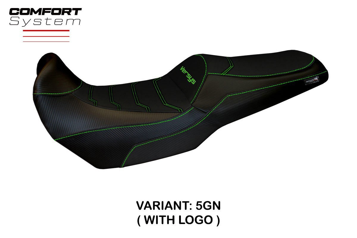 Seat cover compatible - Kawasaki Versys 1000 2011 - 2018 - mod Lampedusa Total Black Comfort System