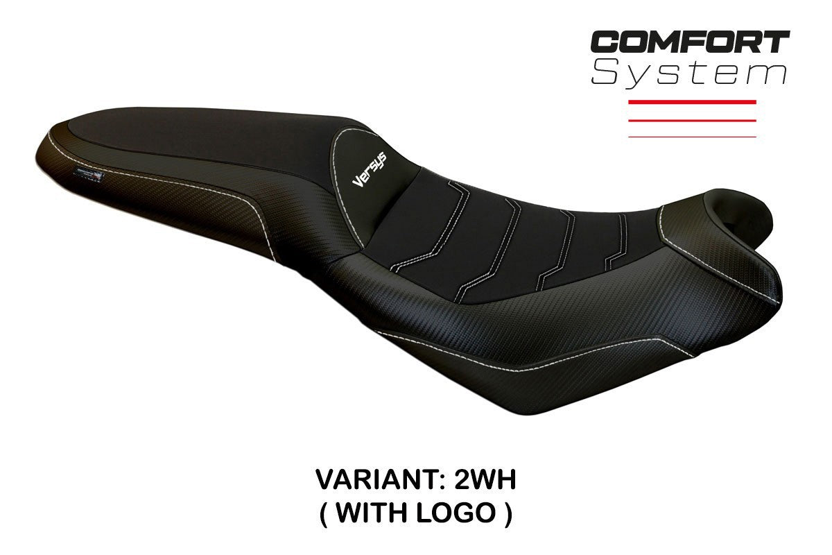 Seat cover compatible - Kawasaki Versys 650 2007-2025 - mod Elba Total Black Comfort System