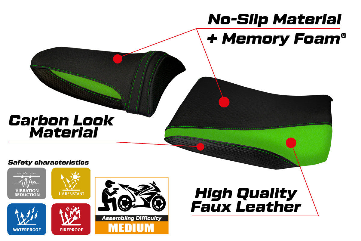 Seat cover compatible - Kawasaki Z 1000 2003 - 2006 - mod Pozzuoli 1 Comfort System