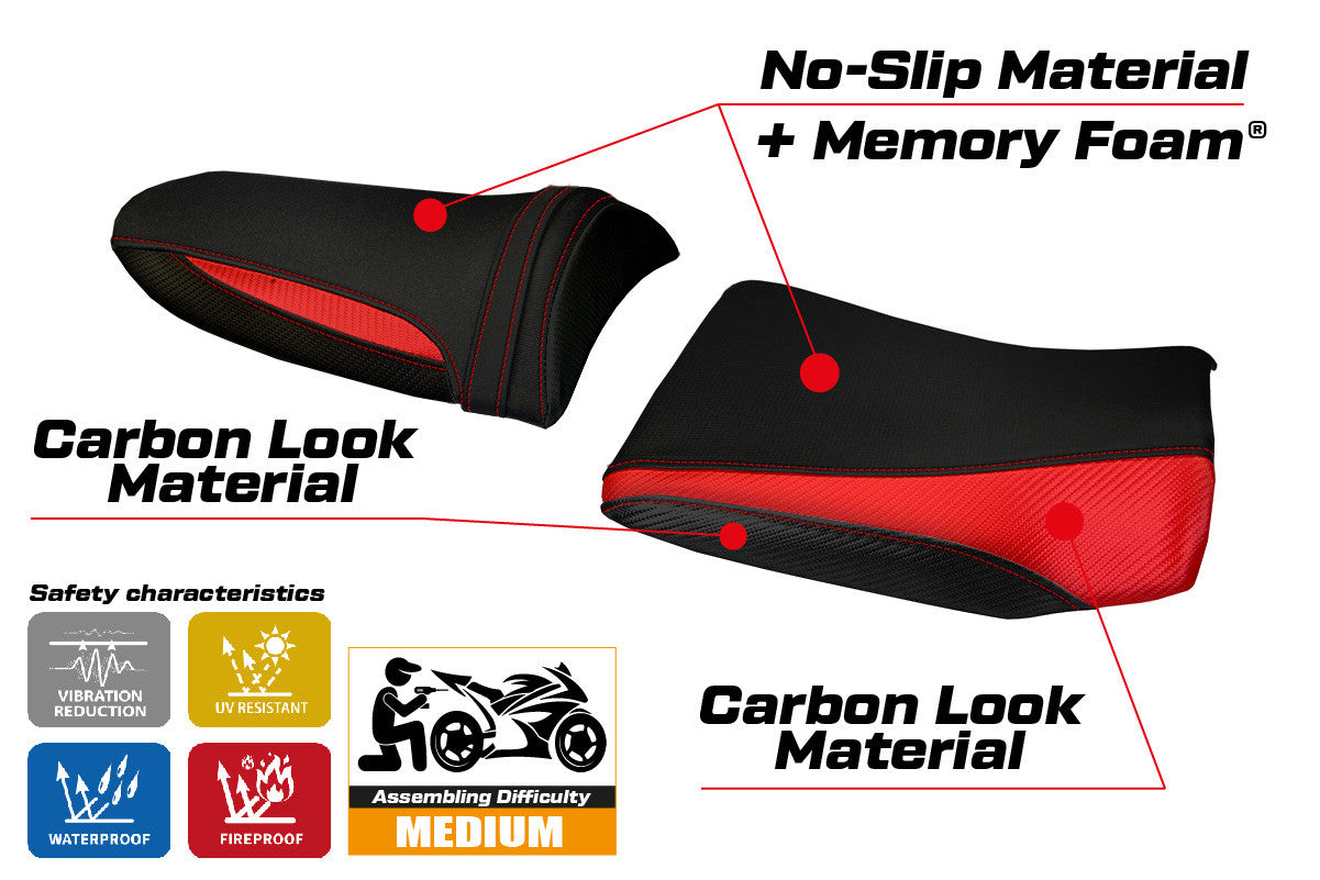 Seat cover compatible - Kawasaki Z 1000 2003 - 2006 - mod Pozzuoli 1 Comfort System