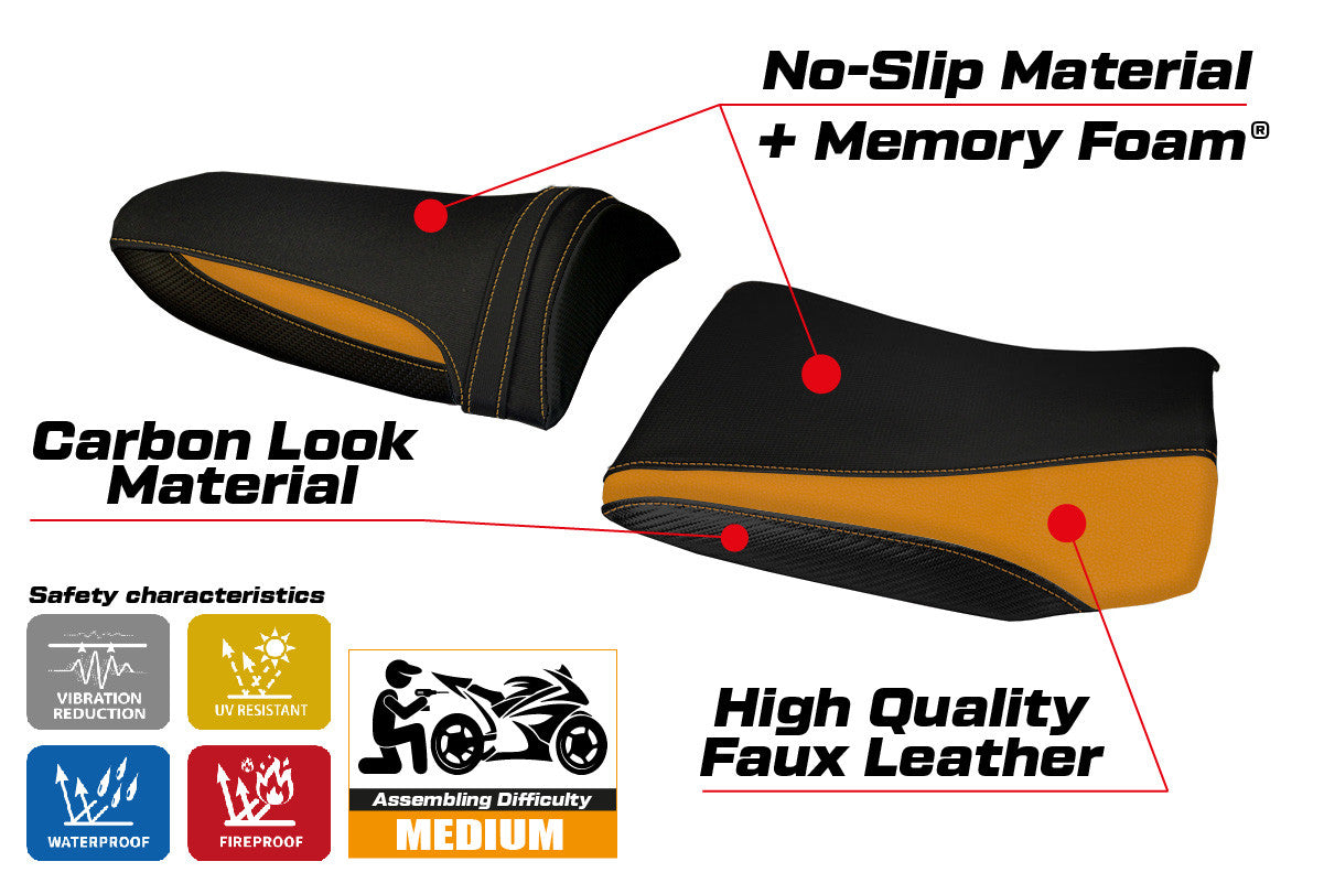 Seat cover compatible - Kawasaki Z 1000 2003 - 2006 - mod Pozzuoli 1 Comfort System