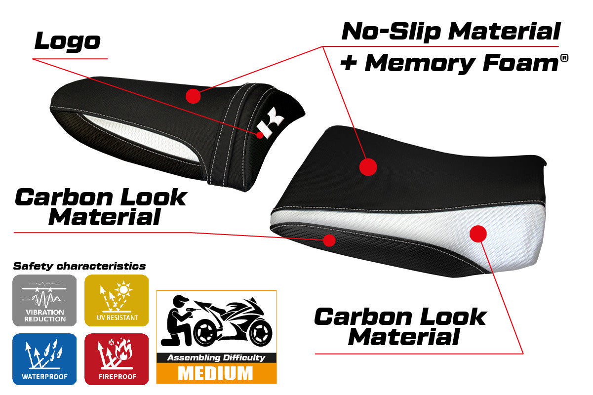 Seat cover compatible - Kawasaki Z 1000 2003 - 2006 - mod Pozzuoli 1 Comfort System