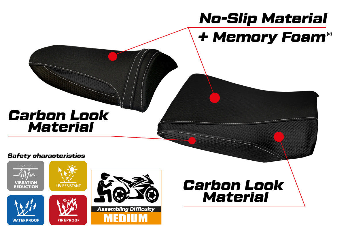 Seat cover compatible - Kawasaki Z 1000 2003 - 2006 - mod Pozzuoli 1 Comfort System