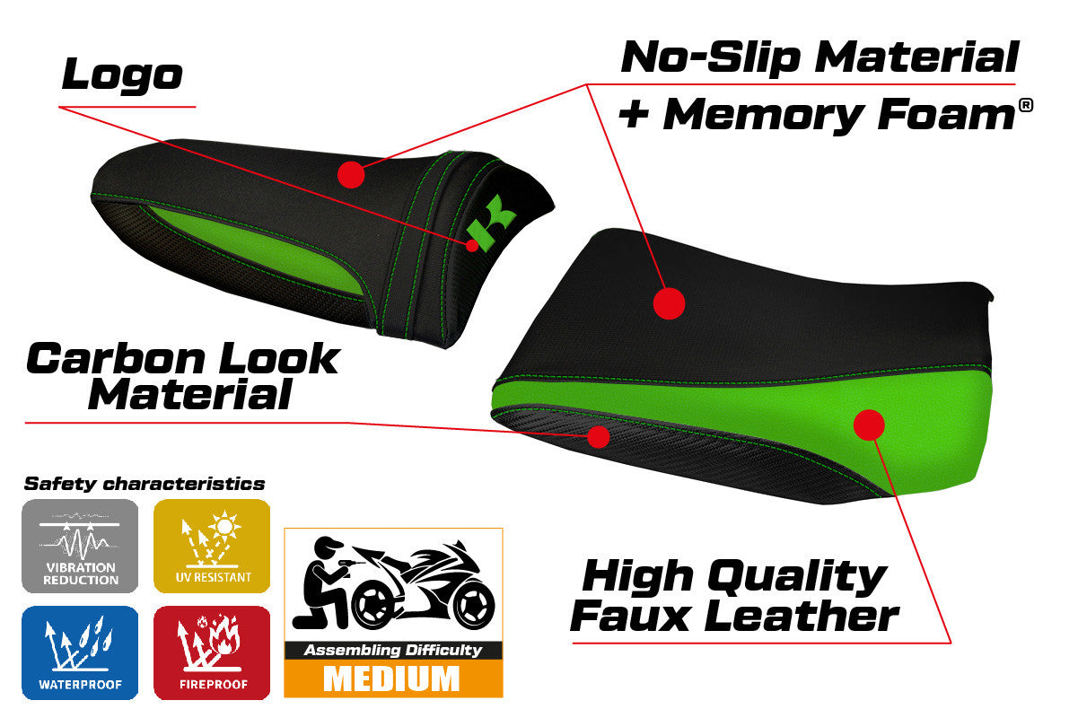 Seat cover compatible - Kawasaki Z 1000 2003 - 2006 - mod Pozzuoli 1 Comfort System