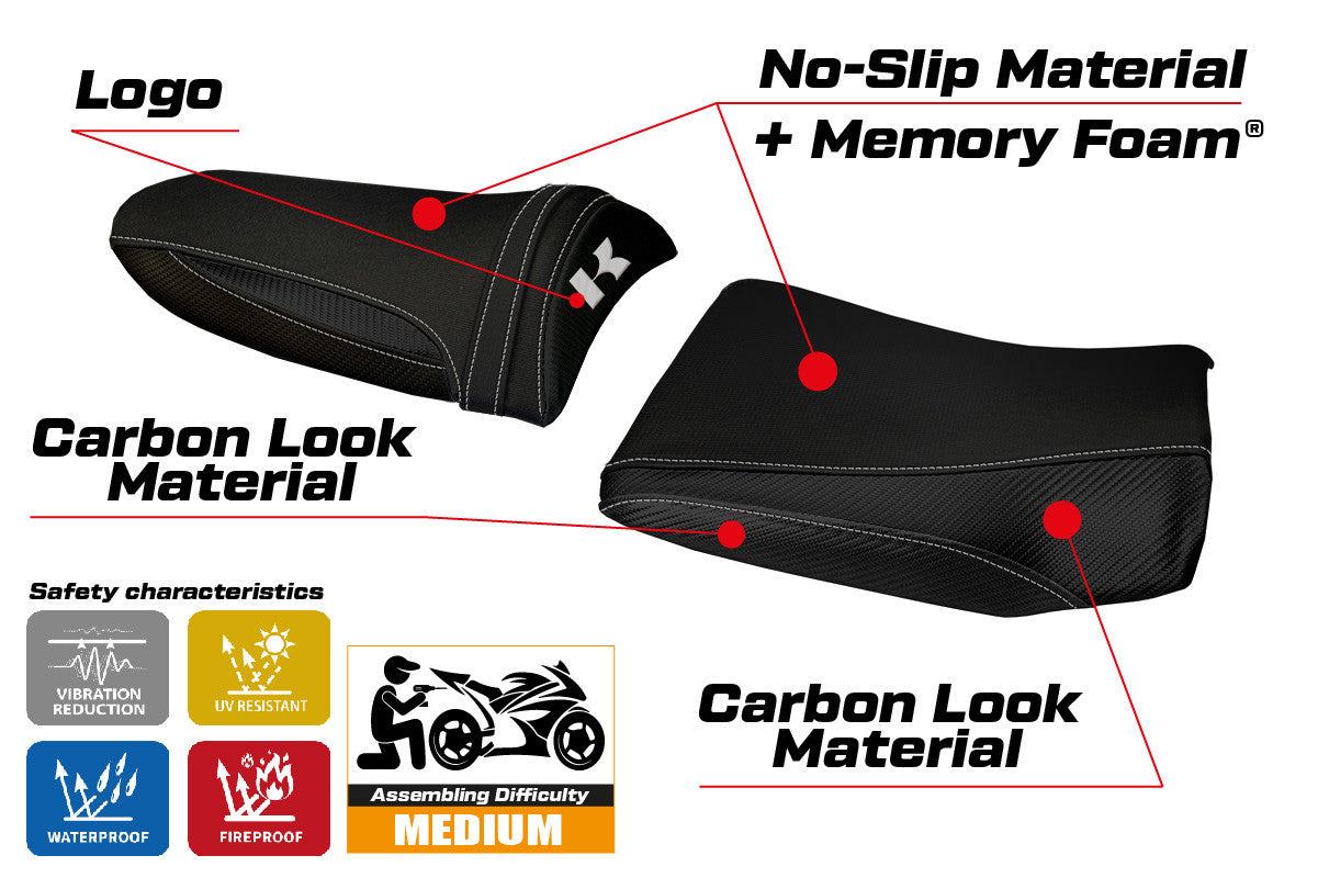 Seat cover compatible - Kawasaki Z 1000 2003 - 2006 - mod Pozzuoli 1 Comfort System