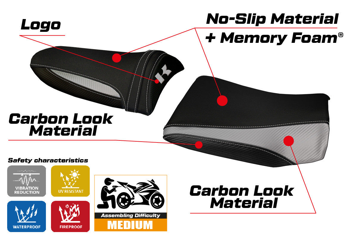 Seat cover compatible - Kawasaki Z 1000 2003 - 2006 - mod Pozzuoli 1 Comfort System