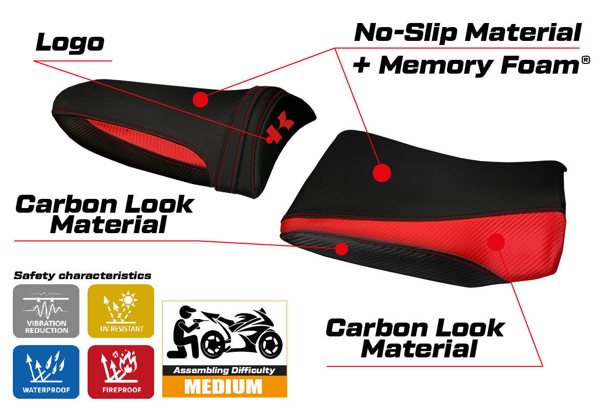 Seat cover compatible - Kawasaki Z 1000 2003 - 2006 - mod Pozzuoli 1 Comfort System