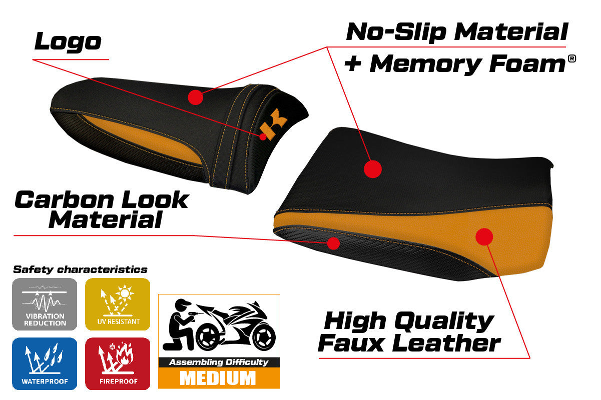 Seat cover compatible - Kawasaki Z 1000 2003 - 2006 - mod Pozzuoli 1 Comfort System