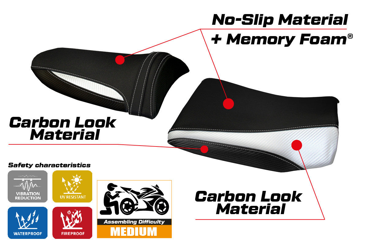 Seat cover compatible - Kawasaki Z 1000 2003 - 2006 - mod Pozzuoli 1 Comfort System