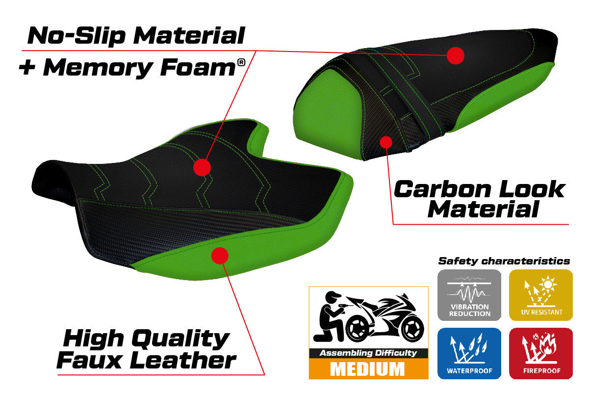 Seat cover compatible - Kawasaki Z 1000 2007 - 2009 - mod Amatrice 2 Comfort System