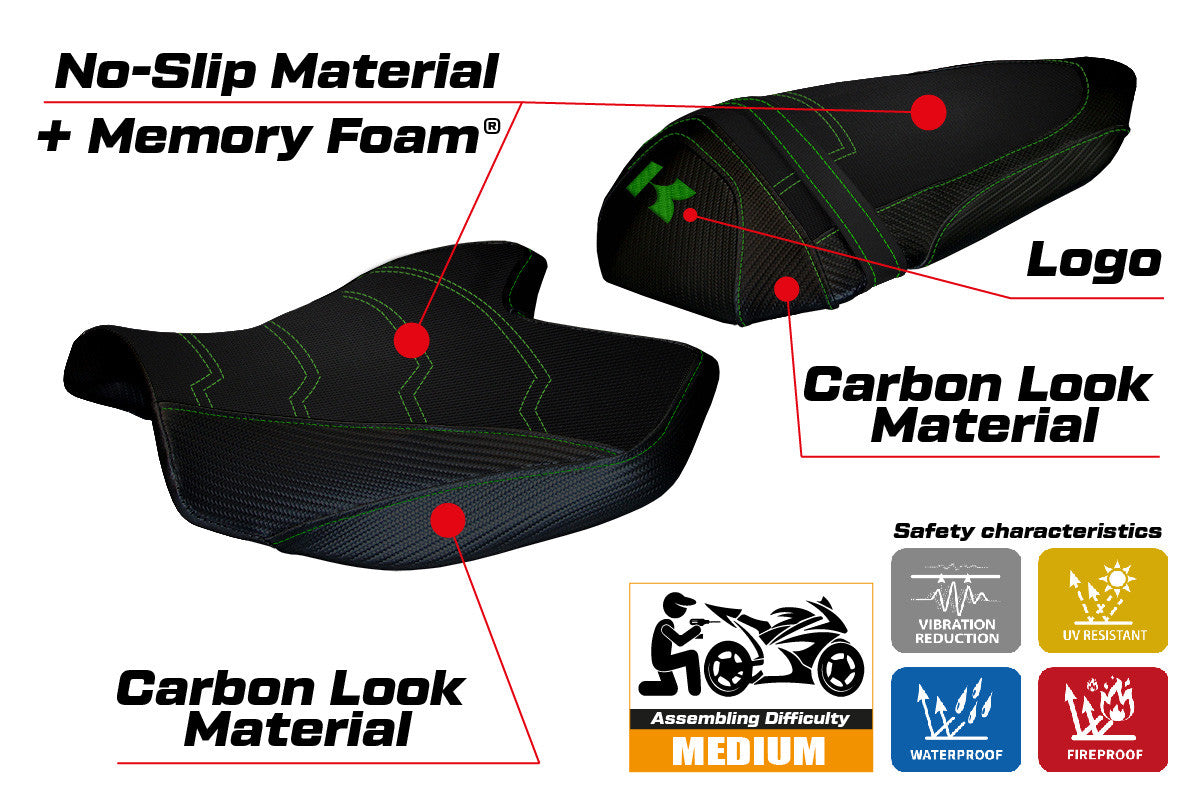 Seat cover compatible - Kawasaki Z 1000 2007 - 2009 - mod Amatrice 2 Comfort System