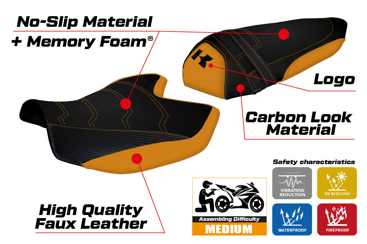 Seat cover compatible - Kawasaki Z 1000 2007 - 2009 - mod Amatrice 2 Comfort System