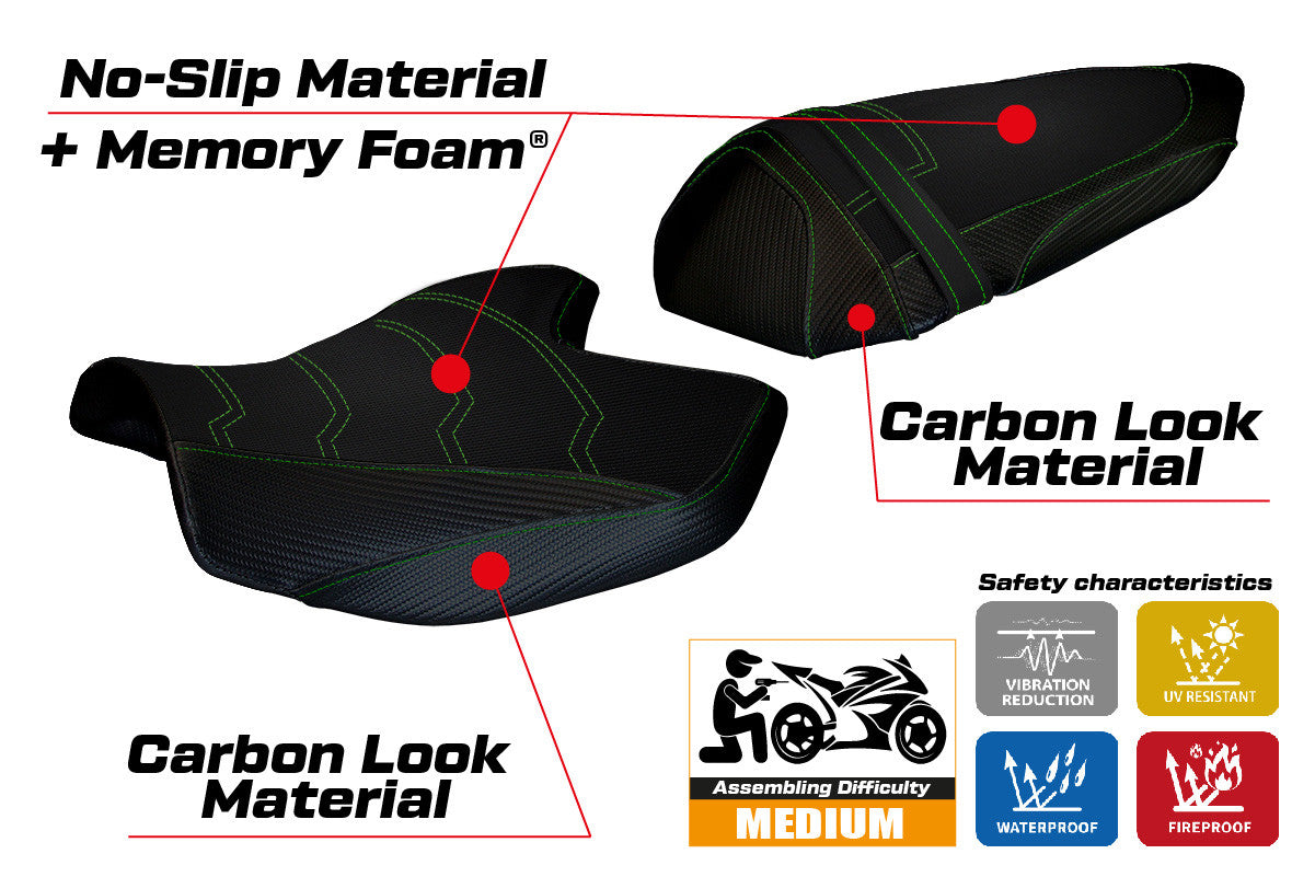 Seat cover compatible - Kawasaki Z 1000 2007 - 2009 - mod Amatrice 2 Comfort System