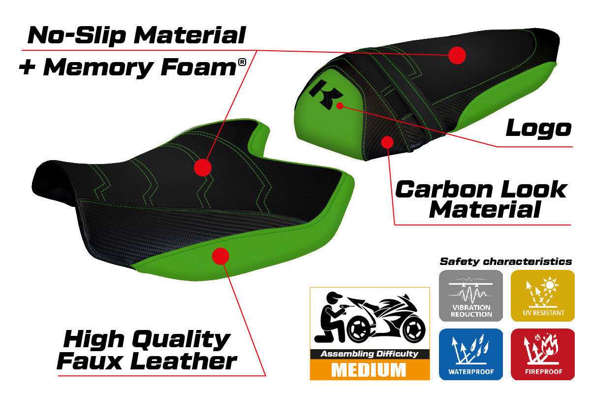 Seat cover compatible - Kawasaki Z 1000 2007 - 2009 - mod Amatrice 2 Comfort System