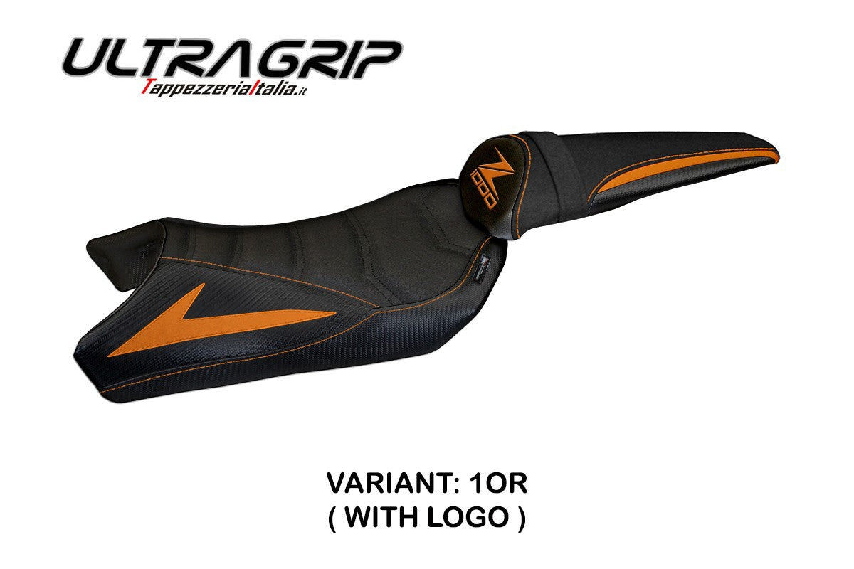 Seat cover compatible - Kawasaki Z 1000  2010 - 2013 - mod Berna Total Black Ultragrip