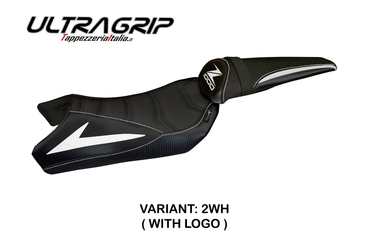 Seat cover compatible - Kawasaki Z 1000  2010 - 2013 - mod Berna Total Black Ultragrip