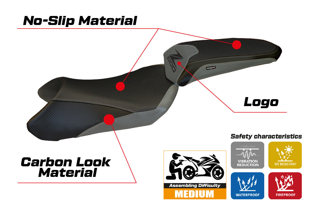 Seat cover compatible - Kawasaki Z 1000 SX  2017 - 2019 - mod Madison 1