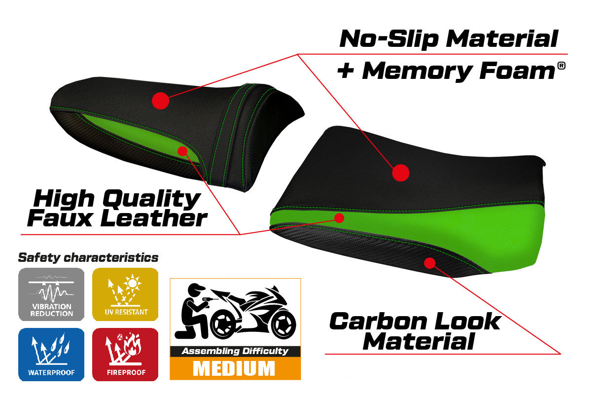 Seat cover compatible - Kawasaki Z 750 2003 - 2006 - mod Pozzuoli 1 Comfort System