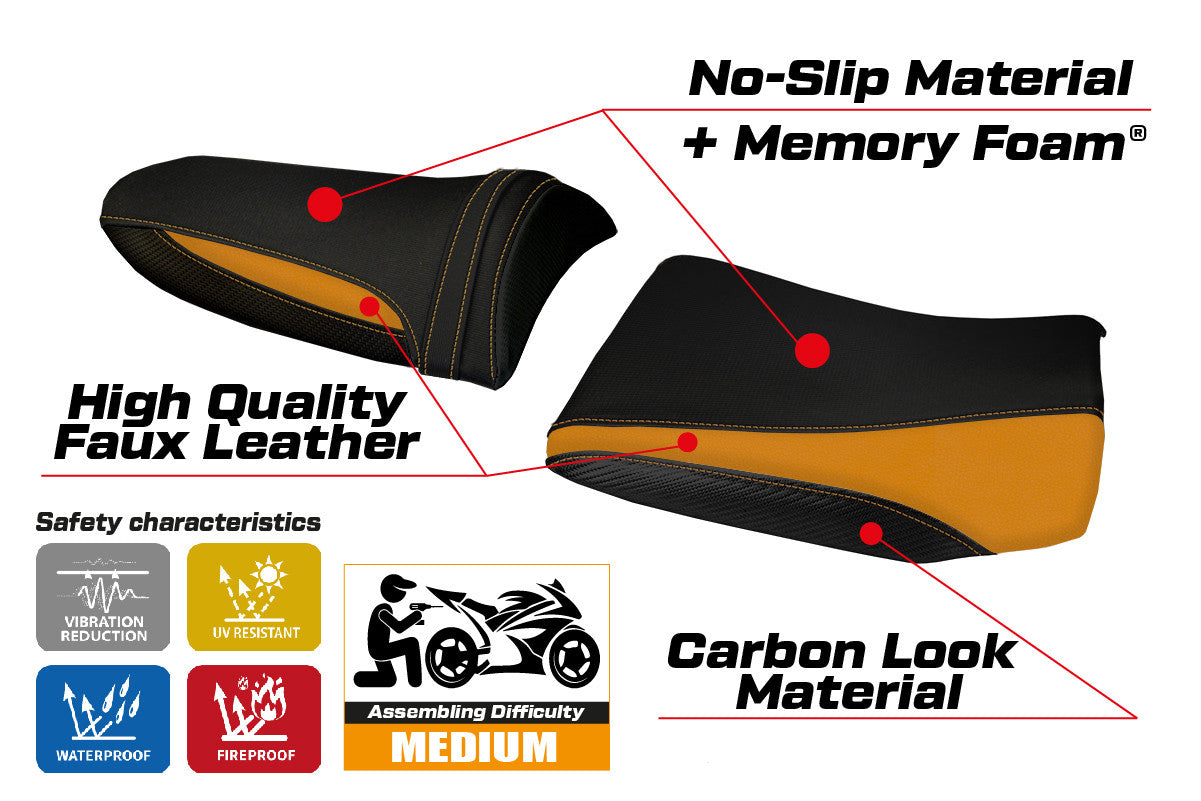 Seat cover compatible - Kawasaki Z 750 2003 - 2006 - mod Pozzuoli 1 Comfort System