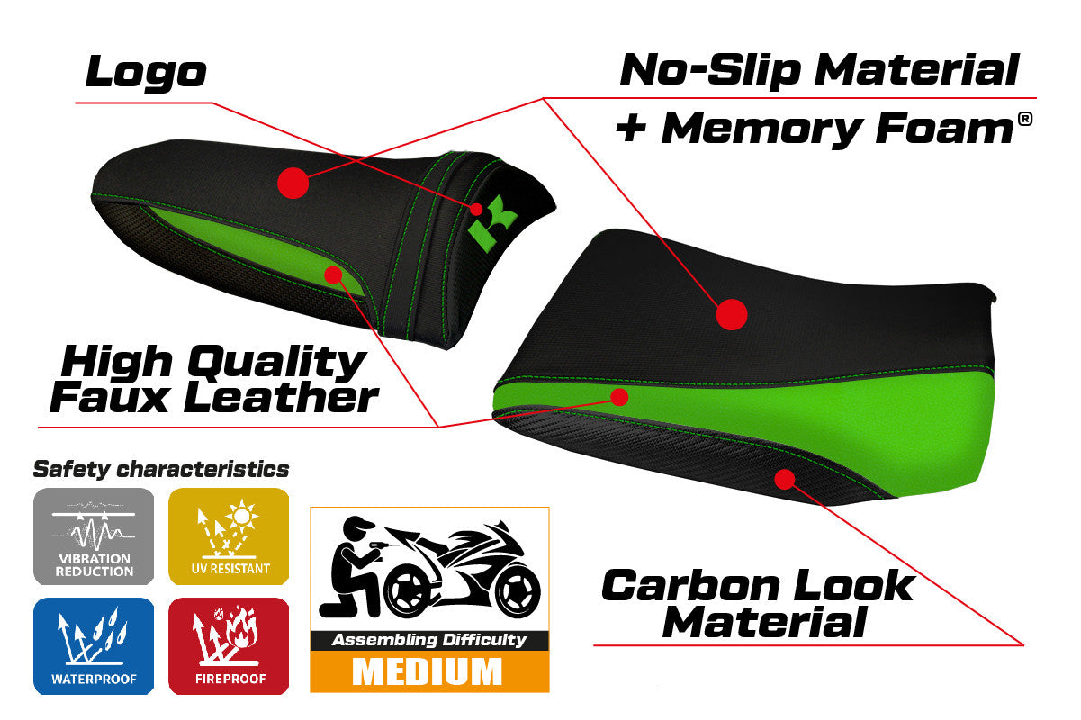 Seat cover compatible - Kawasaki Z 750 2003 - 2006 - mod Pozzuoli 1 Comfort System