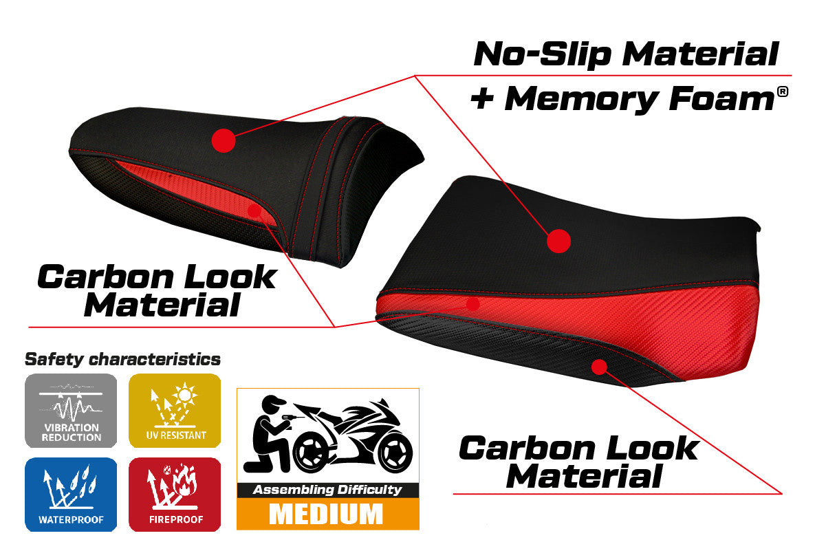 Seat cover compatible - Kawasaki Z 750 2003 - 2006 - mod Pozzuoli 1 Comfort System
