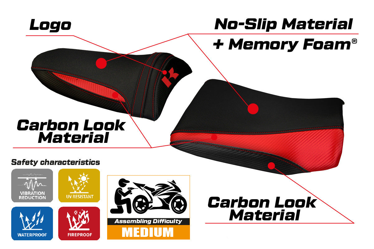 Seat cover compatible - Kawasaki Z 750 2003 - 2006 - mod Pozzuoli 1 Comfort System