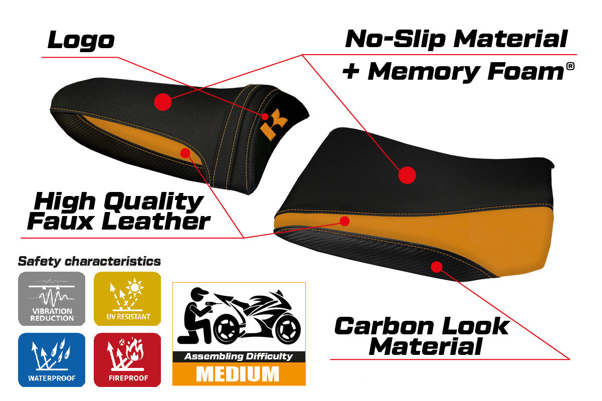 Seat cover compatible - Kawasaki Z 750 2003 - 2006 - mod Pozzuoli 1 Comfort System