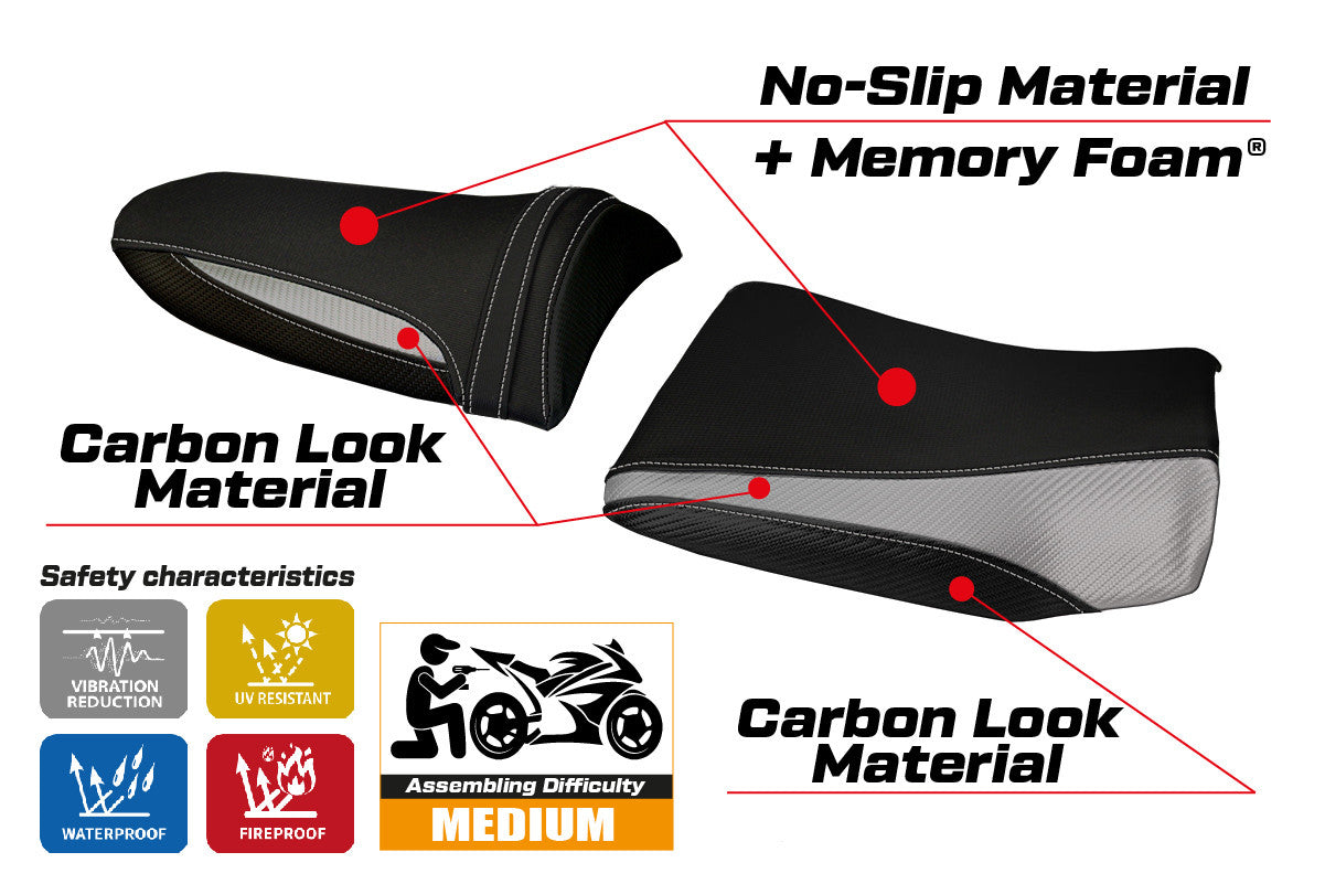 Seat cover compatible - Kawasaki Z 750 2003 - 2006 - mod Pozzuoli 1 Comfort System