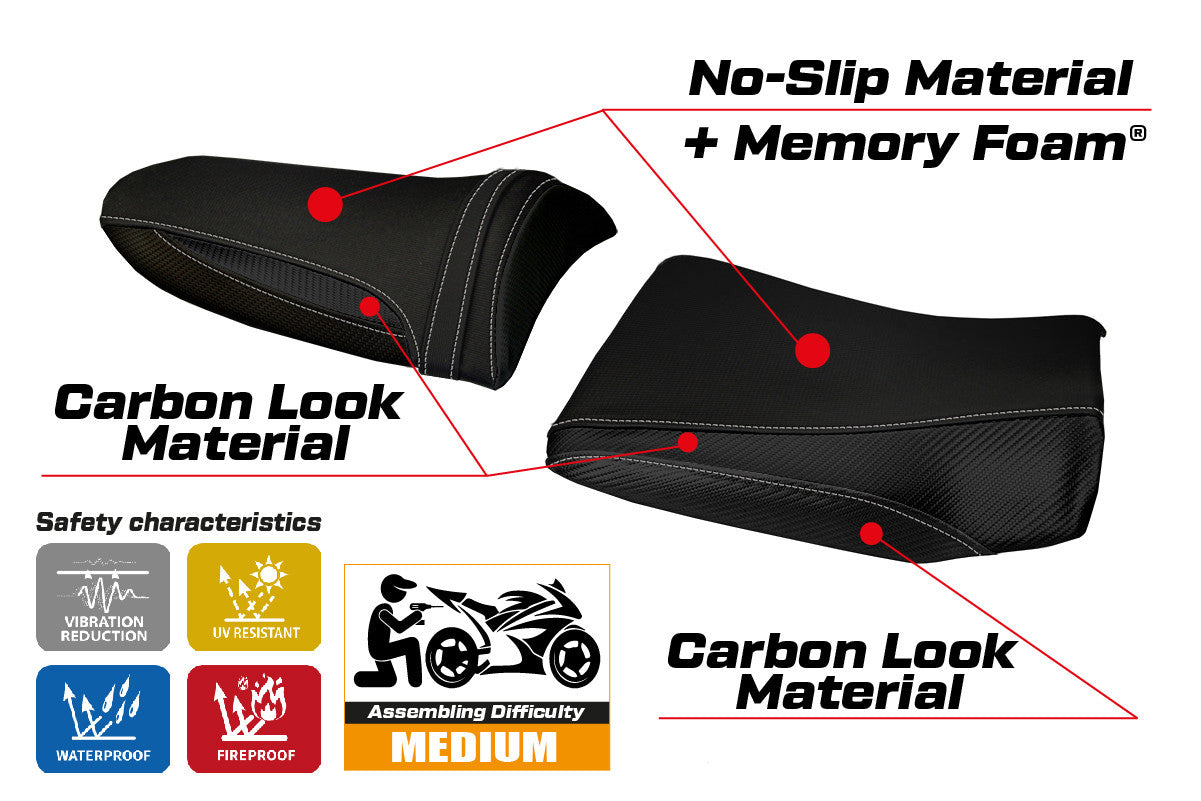 Seat cover compatible - Kawasaki Z 750 2003 - 2006 - mod Pozzuoli 1 Comfort System