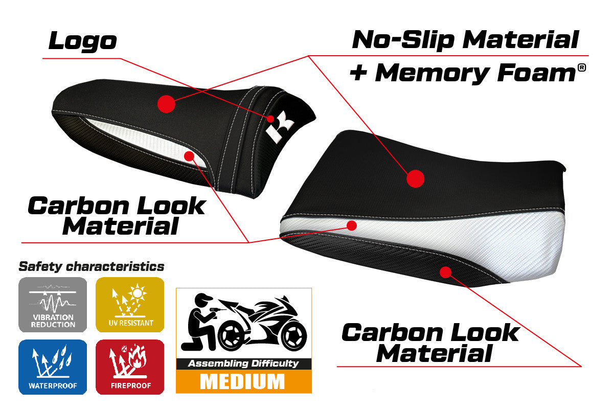 Seat cover compatible - Kawasaki Z 750 2003 - 2006 - mod Pozzuoli 1 Comfort System