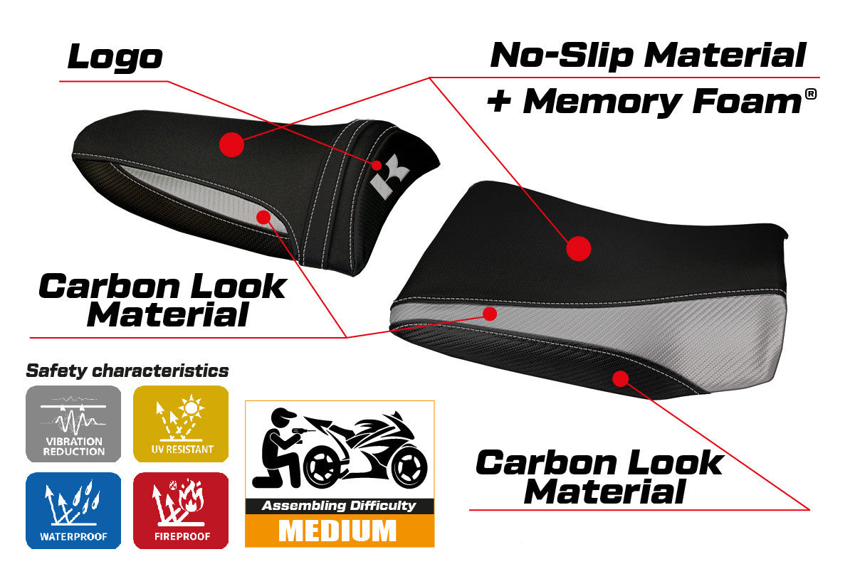 Seat cover compatible - Kawasaki Z 750 2003 - 2006 - mod Pozzuoli 1 Comfort System