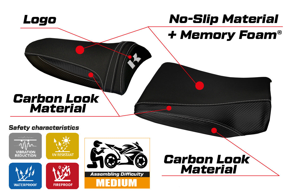 Seat cover compatible - Kawasaki Z 750 2003 - 2006 - mod Pozzuoli 1 Comfort System