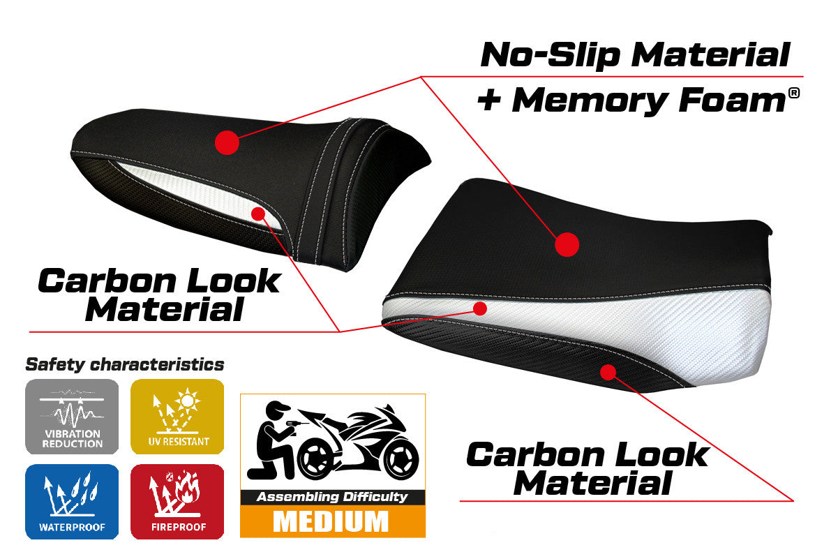 Seat cover compatible - Kawasaki Z 750 2003 - 2006 - mod Pozzuoli 1 Comfort System