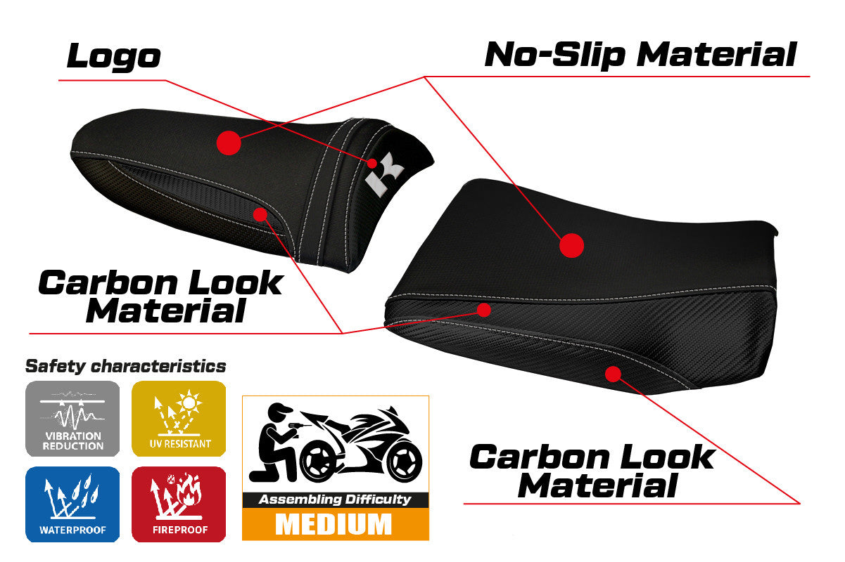 Seat cover compatible - Kawasaki Z 750 2003 - 2006 - mod Pozzuoli 1