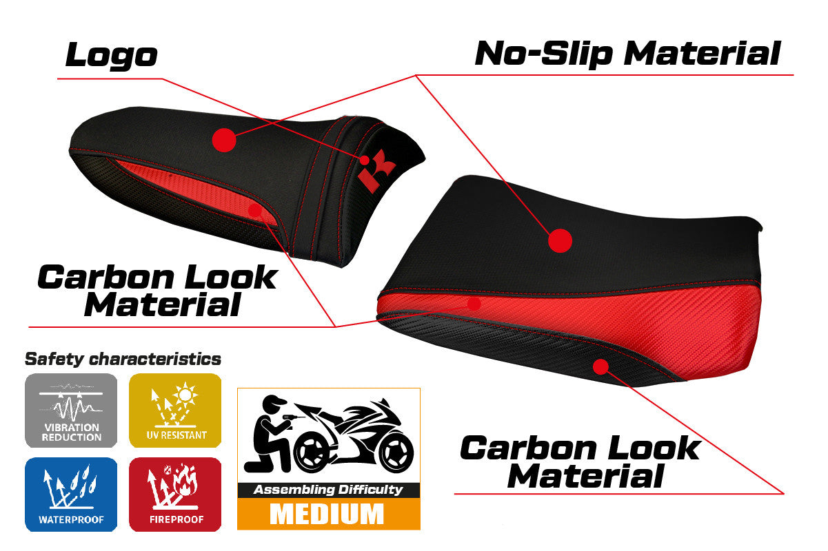 Seat cover compatible - Kawasaki Z 750 2003 - 2006 - mod Pozzuoli 1
